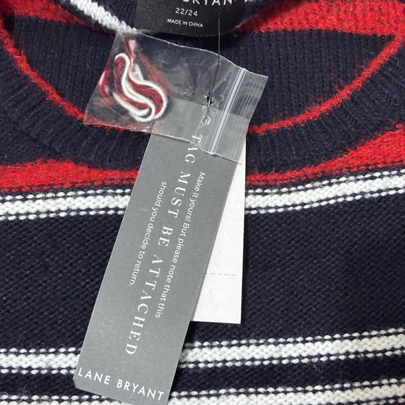 Lane Bryant Long-Sleeve Crew-Neck Striped Sweater Dress • Size 22/24 • NEW! - Picture 8 of 10